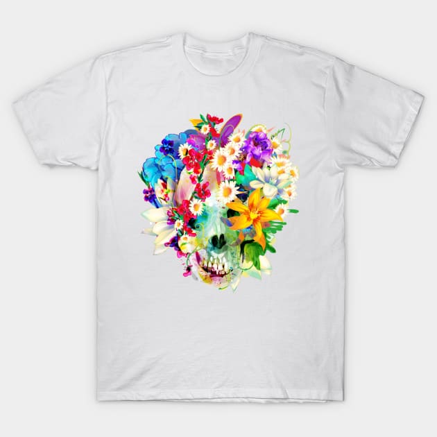 Skull and Flowers T-Shirt by bboypion